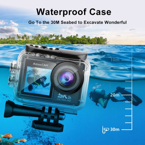  Ourlife  5K Dual-Screen Action Camera with Remote Control & EIS Stabilization