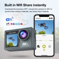  Ourlife  5K Dual-Screen Action Camera with Remote Control & EIS Stabilization