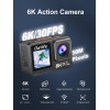 Ourlife 6K Dual-Screen Action Camera - 5K EIS Stabilization, 40M Waterproof, Pre-recording, RF Remote & WiFi (Gray)