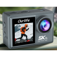  Ourlife  5K Dual-Screen Action Camera with Remote Control & EIS Stabilization