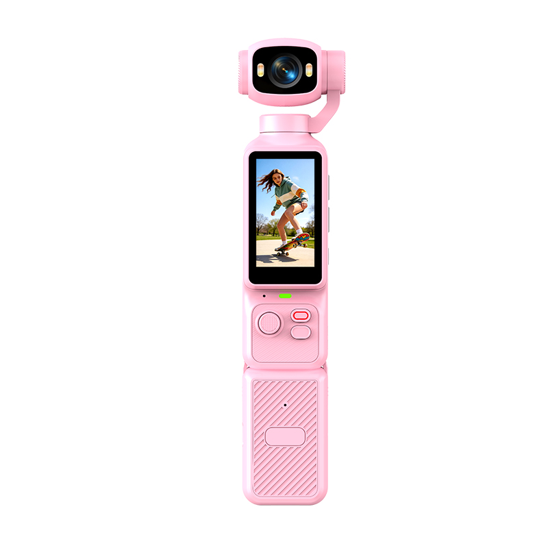 5-Color Handheld Gimbal Camera with Charging Dock — Rotating Screen & Lens