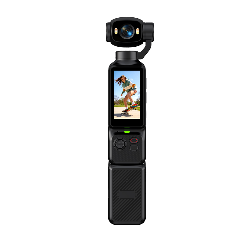 5-Color Handheld Gimbal Camera with Charging Dock — Rotating Screen & Lens