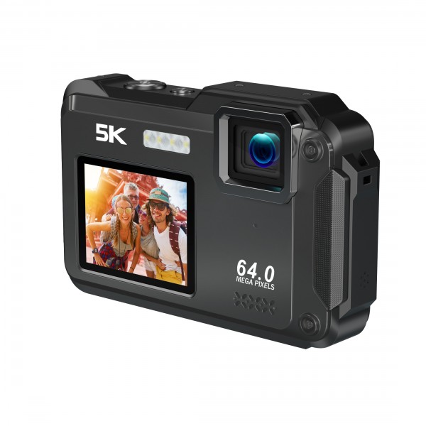 Ourlife 5K Ultra HD Digital Camera – 64MP, 16X Zoom, Dual Screens (2.8"+2.0"), WiFi, Underwater Mode