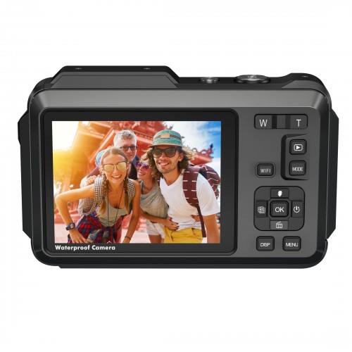 Ourlife 5K Ultra HD Digital Camera – 64MP, 16X Zoom, Dual Screens (2.8"+2.0"), WiFi, Underwater Mode