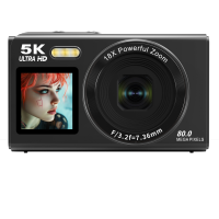 Ourlife 5K Digital Camera – 80MP, 18X Zoom, Dual Screens (2.8" + 1.54"), WiFi, Webcam, 3 Colors