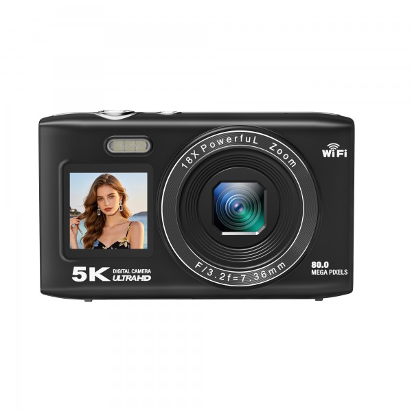 Ourlife 5K Digital Camera – 16X Zoom, 72MP Photos, 2.8" HD Screen, WiFi, Webcam, LED Fill Light, 1200mAh