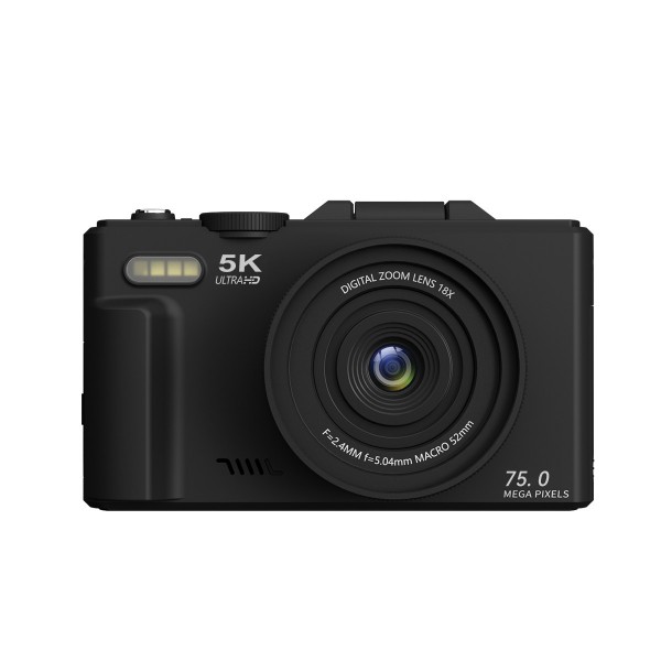 Ourlife 5K Ultra HD Vlogging Camera – 75MP, 18X Digital Zoom, 3.0" Flip Screen, WiFi & 1050mAh