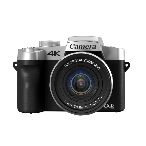 Ourlife 4K Digital Camera – 12X Optical Zoom, 3.0" Flip Screen, 75MP Photos, WiFi, Type-C, 1500mAh