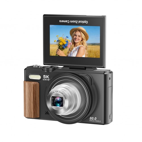 Ourlife 5K Digital Camera – 6x Optical Zoom, 80MP Photos, 3.0" HD IPS Touchscreen, AF Autofocus, WiFi, 1150mAh, 3 Colors