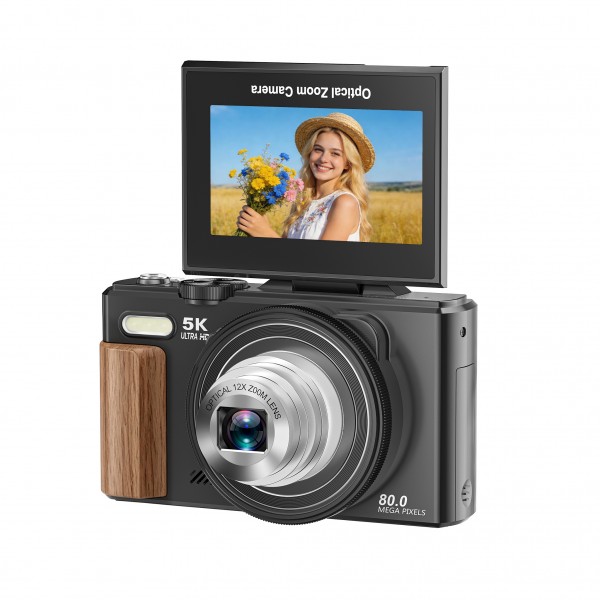 Ourlife 5K Digital Camera – 6x Optical Zoom, 80MP Photos, 3.0" HD IPS Touchscreen, AF Autofocus, WiFi, 1150mAh, 3 Colors