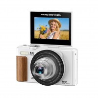 Ourlife 5K Digital Camera – 6x Optical Zoom, 80MP Photos, 3.0" HD IPS Touchscreen, AF Autofocus, WiFi, 1150mAh, 3 Colors