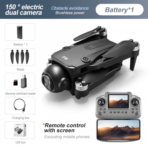 D18 Screen Controller Drone with 150° Dual Camera & 4-Sided Obstacle Avoidance