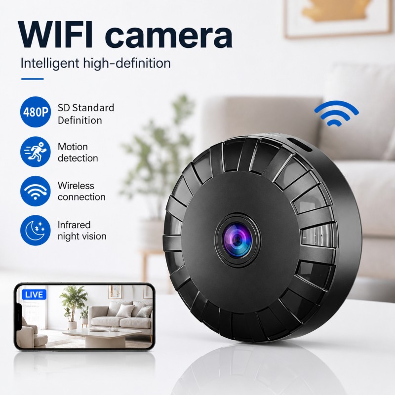 Mini Magnetic Security Camera - Remote Home Monitoring & 360° Rotation