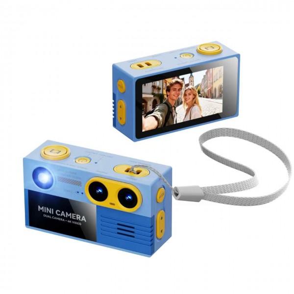 Dual-Screen Mini Camera for Kids — 4K Video, Front & Rear Screens