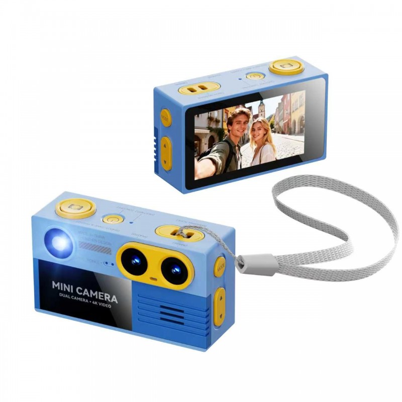 Dual-Screen Mini Camera for Kids — 4K Video, Front & Rear Screens