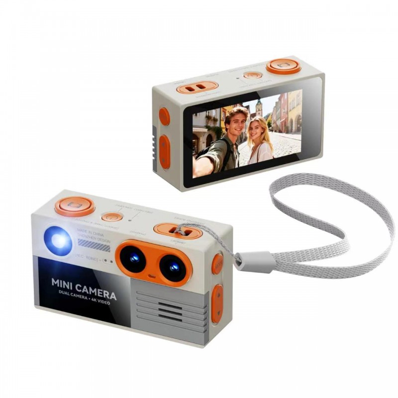 Dual-Screen Mini Camera for Kids — 4K Video, Front & Rear Screens