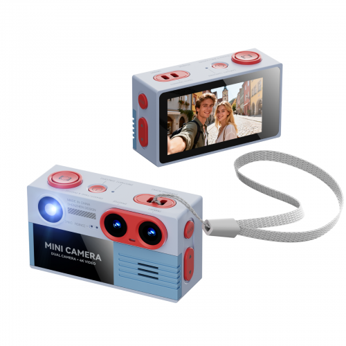 Dual-Screen Mini Camera for Kids — 4K Video, Front & Rear Screens