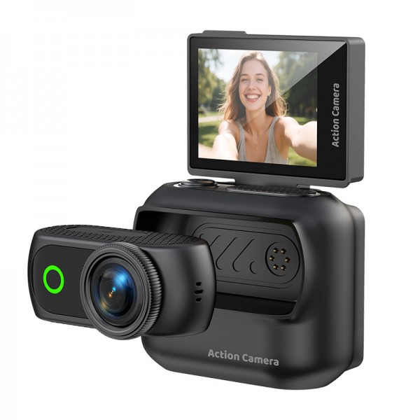Magnetic Detachable Action Camera with 2.0" Flip Screen