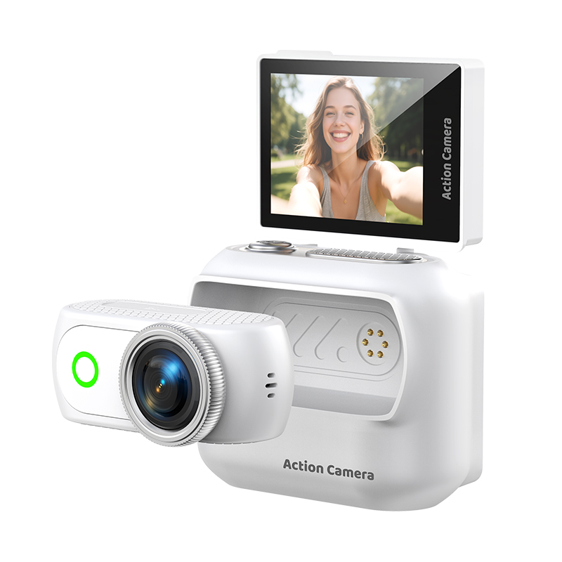 Magnetic Detachable Action Camera with 2.0" Flip Screen