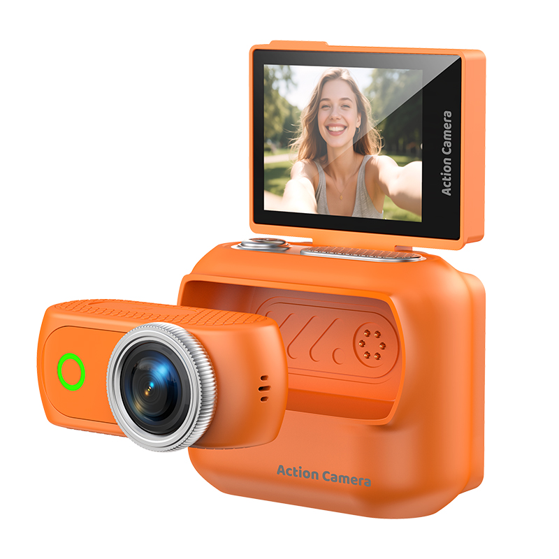 Magnetic Detachable Action Camera with 2.0" Flip Screen