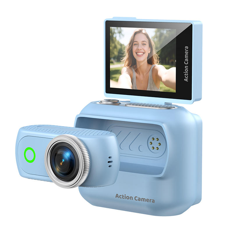 Magnetic Detachable Action Camera with 2.0" Flip Screen