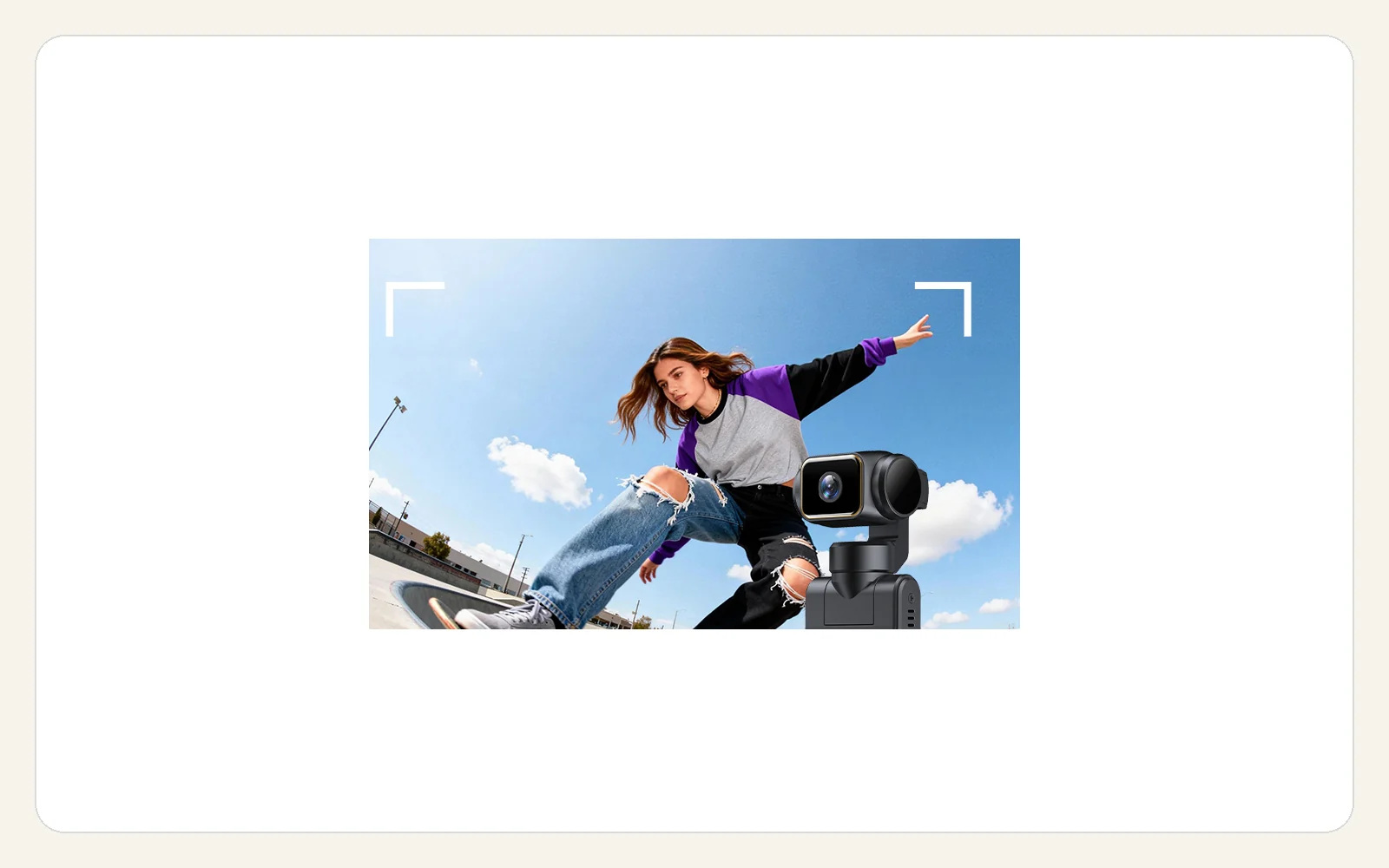 AT-J104 camera shown with a skateboarding scene