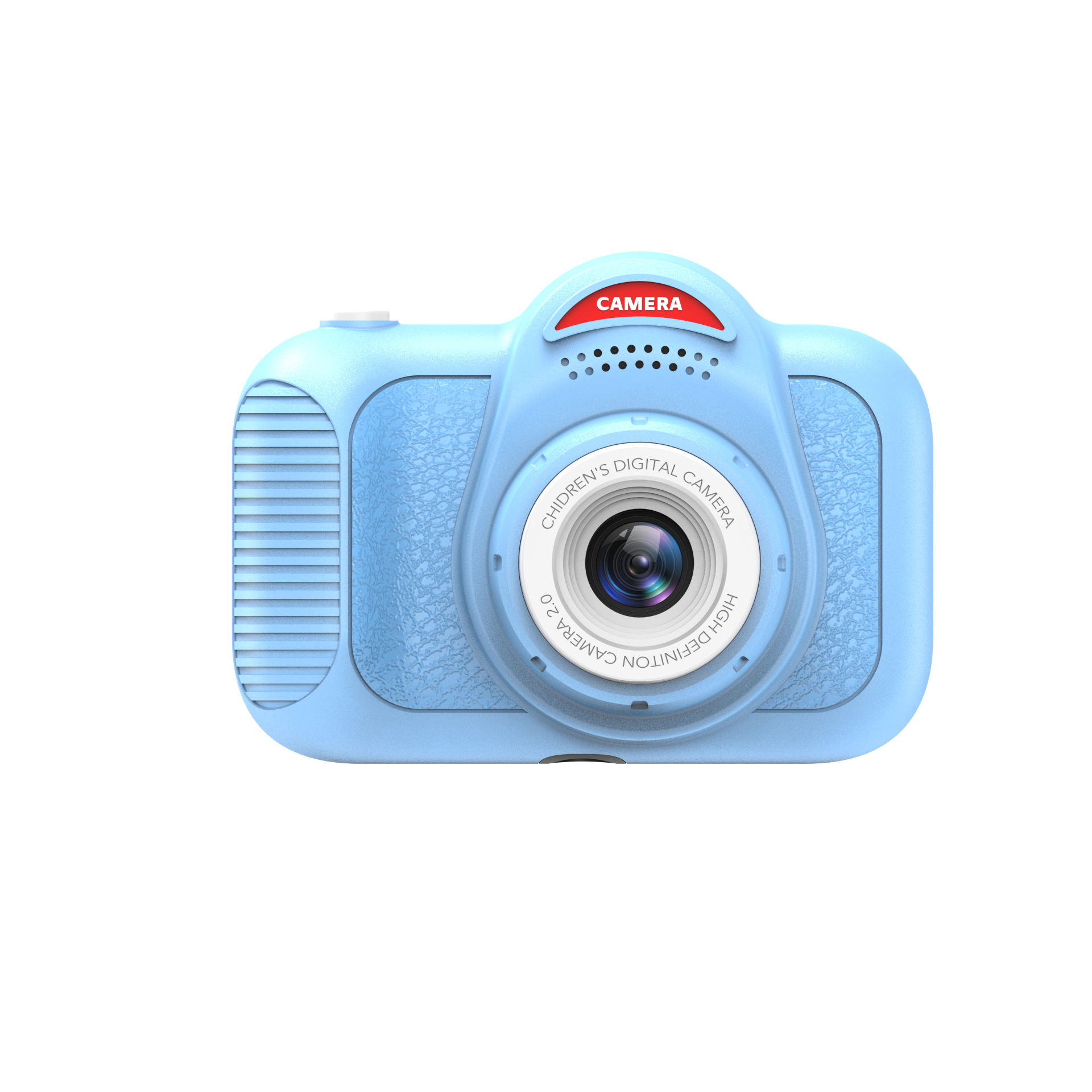 Front view of the blue H200 kids digital camera